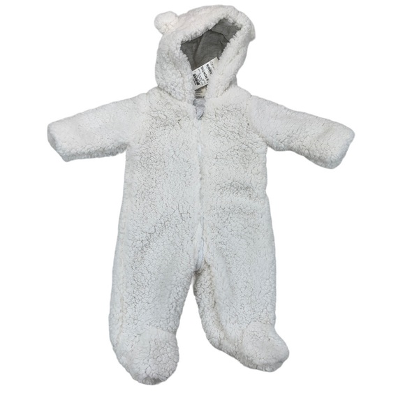 First Impressions Baby Hooded Fleece Coverall 3-6Months - Picture 2 of 10
